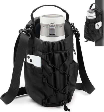 Magnetic Water Bottle Carrier with Phone Pockets, Holds 1000Ml